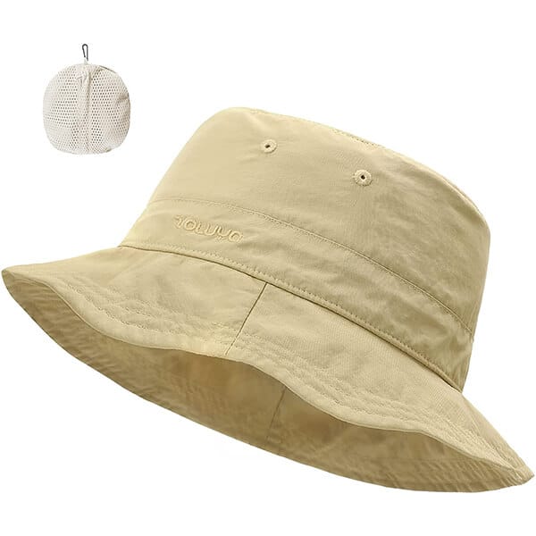 Solid color zippered bucket hat