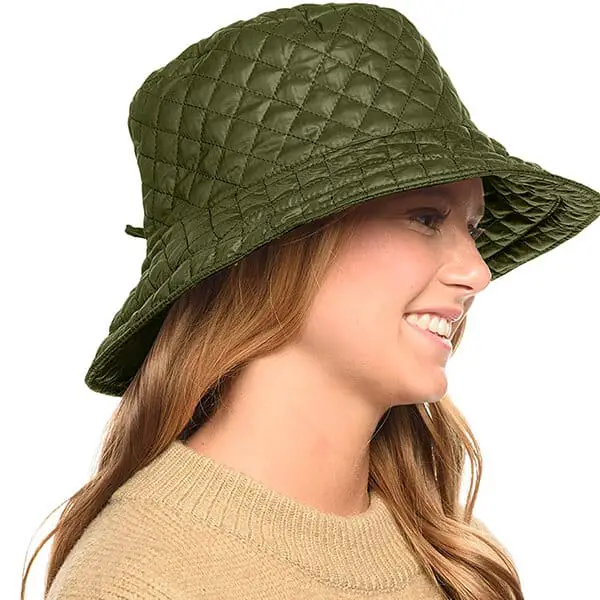Water repellent quilted rain hat