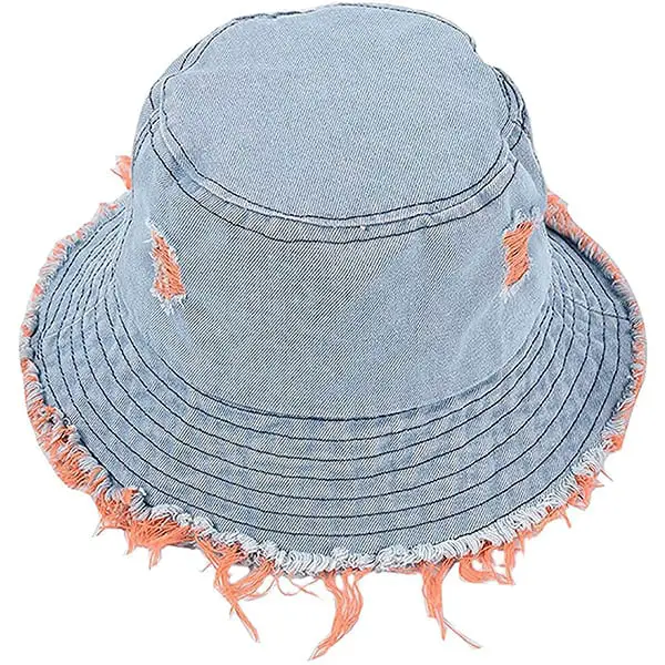 Iron on patches denim bucket hat