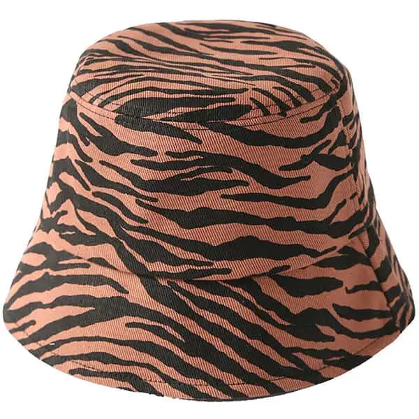 Zebra pattern fisherman hat