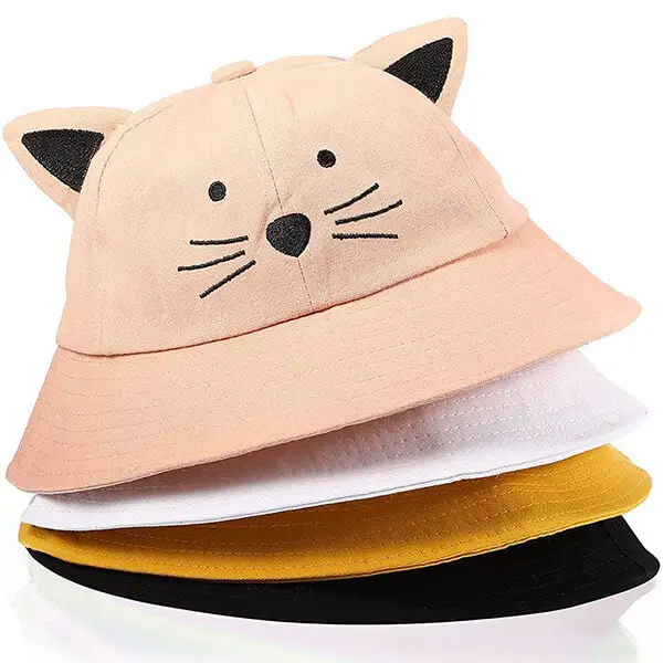 4 pieces cute cat bucket hat