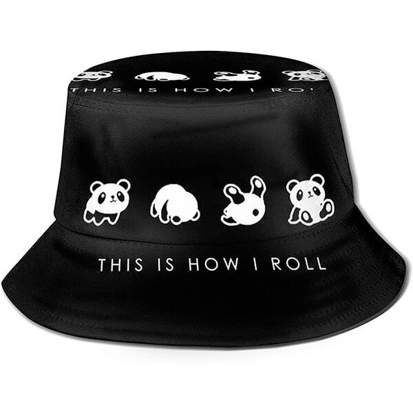 Cute panda print bucket hat