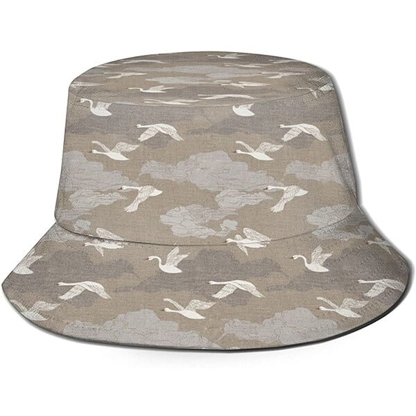 Cute swan print bucket hat