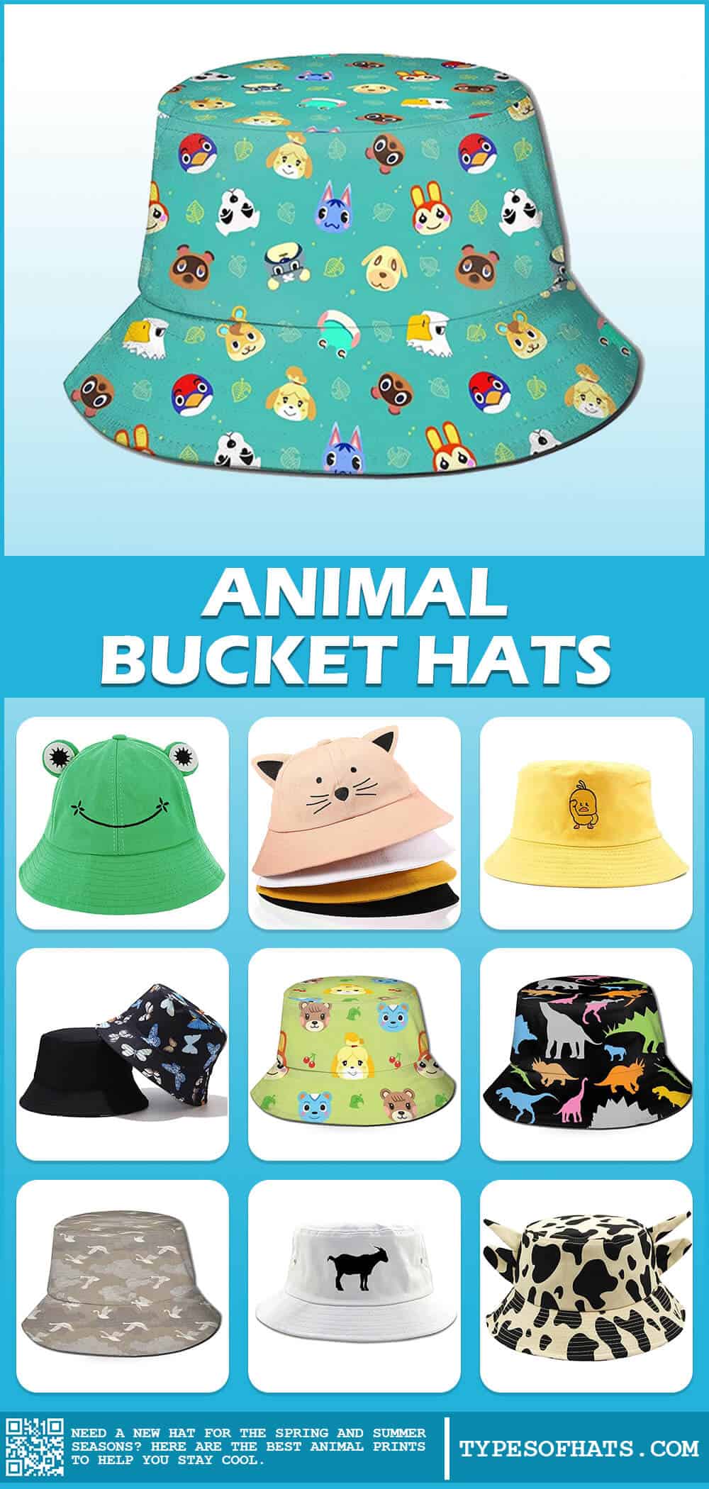 animal print bucket hats