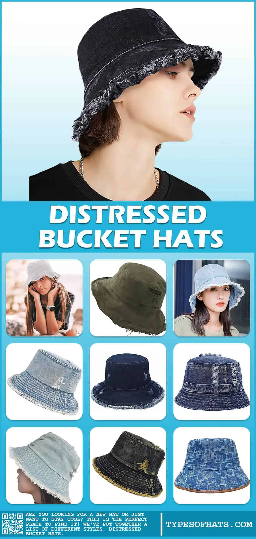 best distressed bucket hats