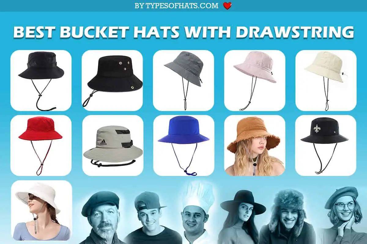 drawstring bucket hats