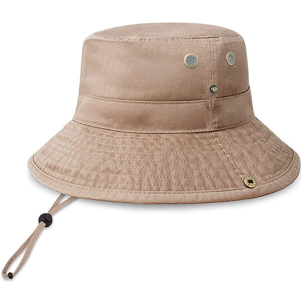 Wide brim cotton bucket hat