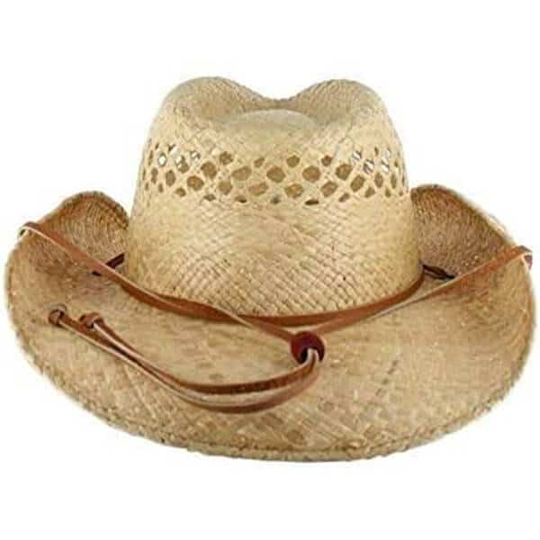 Stetson Straw Hat with Leather Hat Band