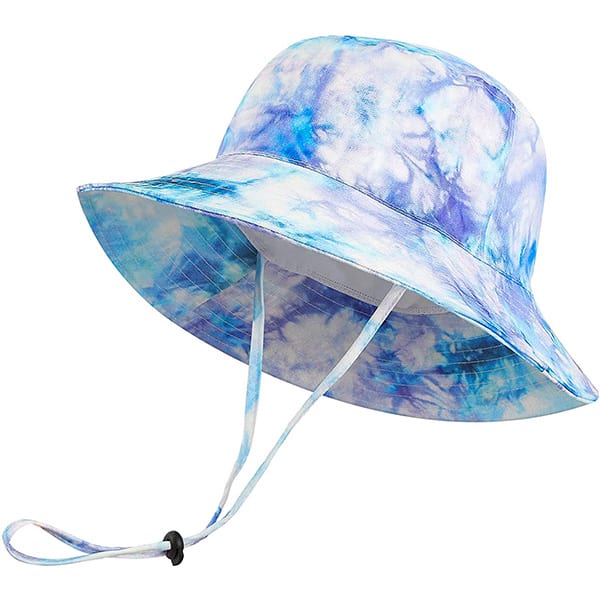 Tie-dye bucket hat with strings