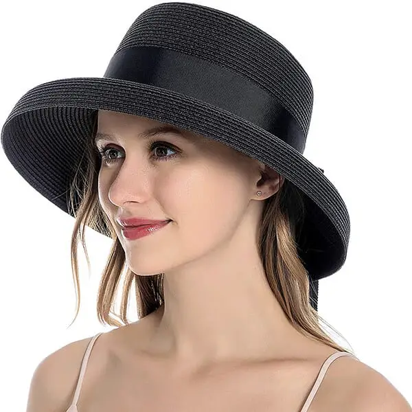 Perfect fit classic black straw hat