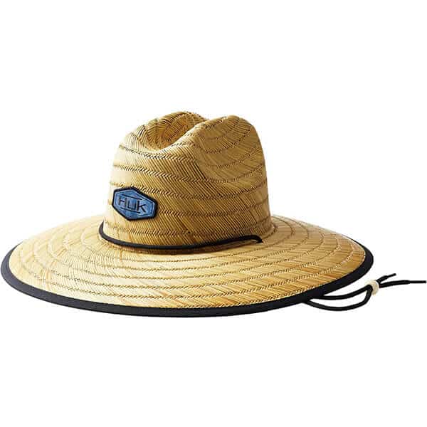 Camo patch straw fishing hat
