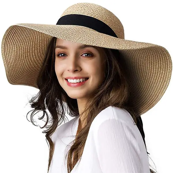 Women's wide brim straw hat