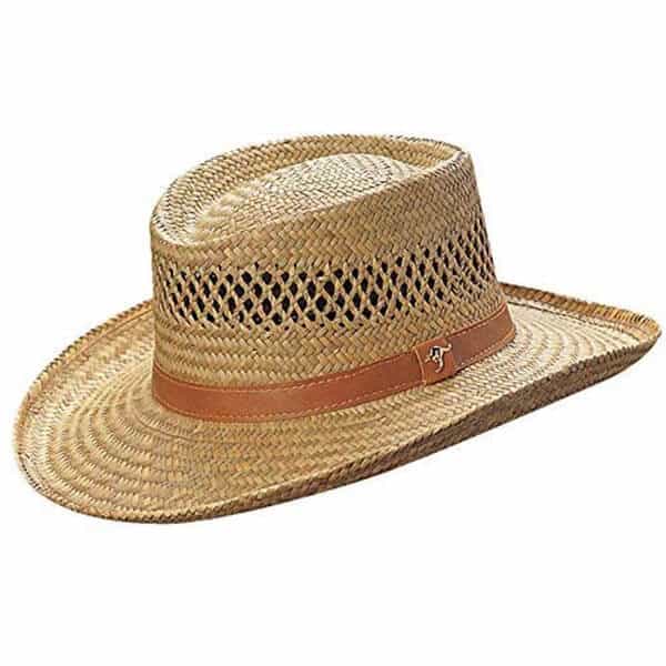 Large straw gambler hat