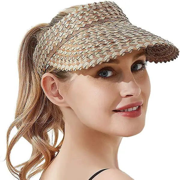 Straw visors for women
