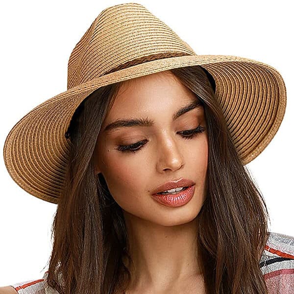 Cowboy look straw sun hat