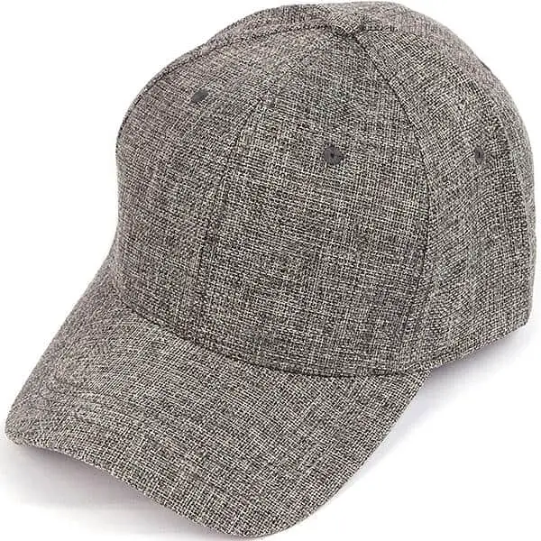 Oversize faux linen baseball cap