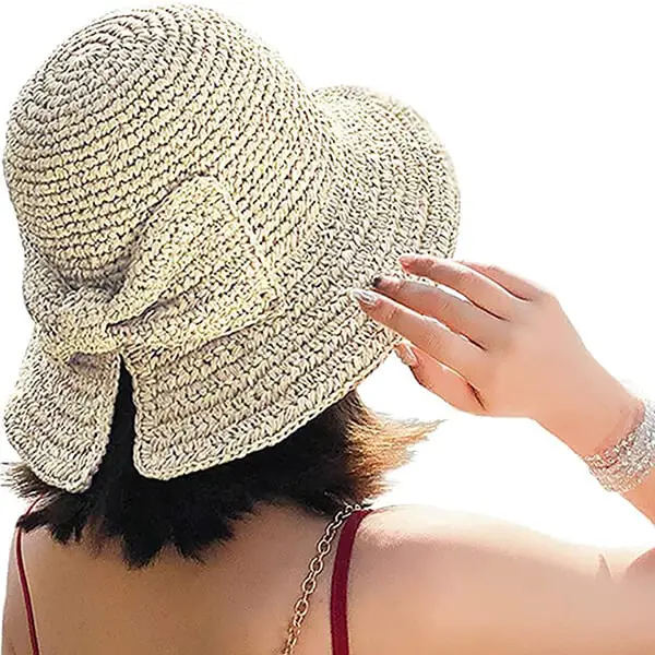 Summer cap with bowknot for women