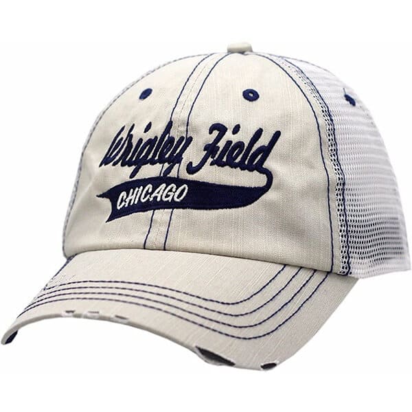 Wrigley field embroidered trucker cap