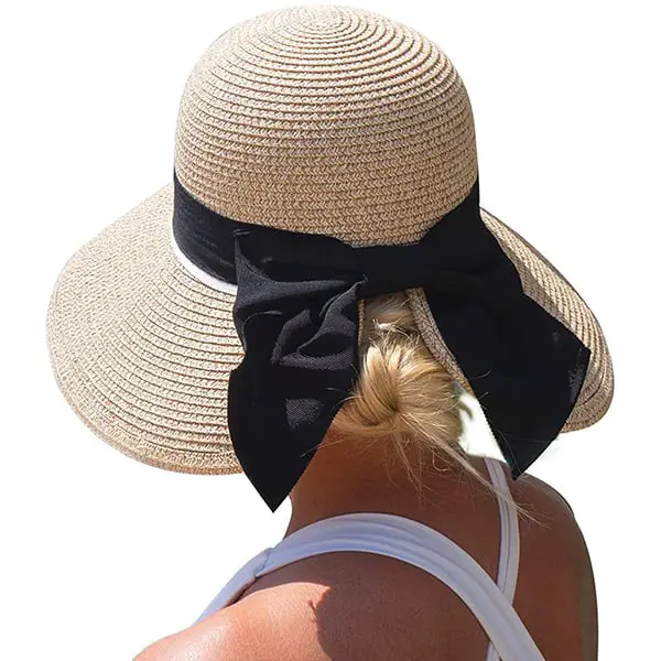 Foldable beach straw hat