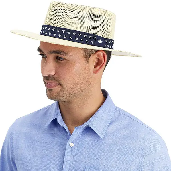 Adorable men's straw fedora hat