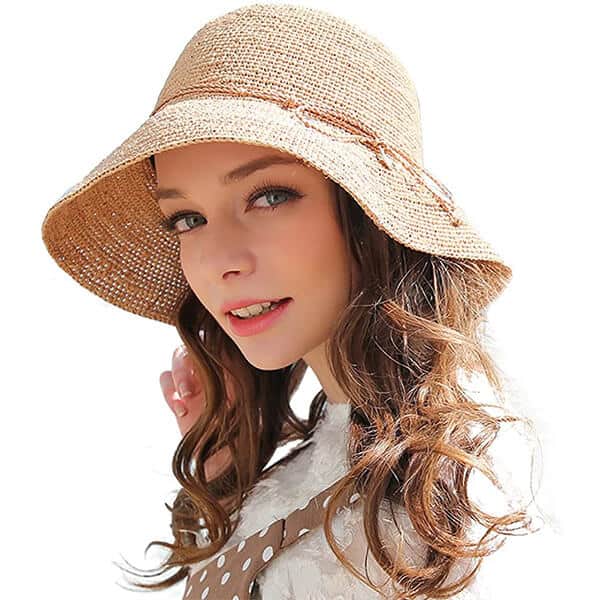 Hand-woven packable straw hat
