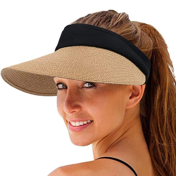 Women's extra wide brim visor hat