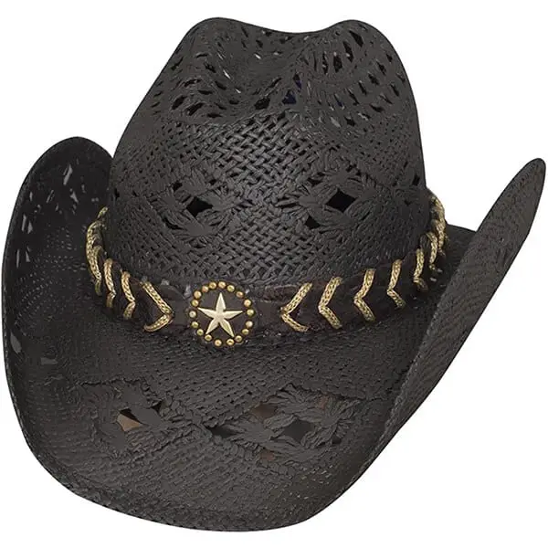 Stylish straw western cowboy hat