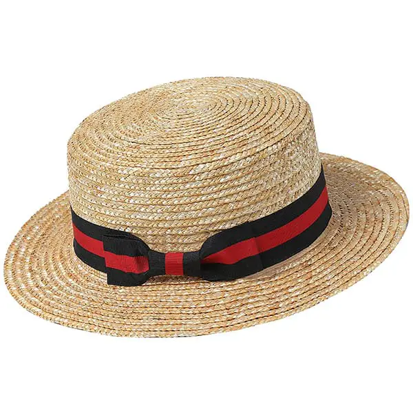 Flat brim boater straw hat