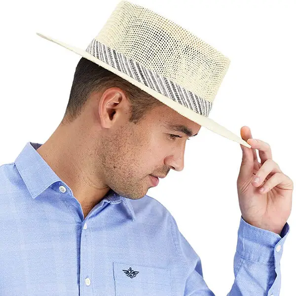 Men's straw fedora hat