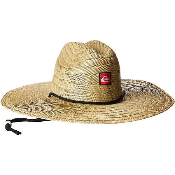 Natural straw hat for gardening
