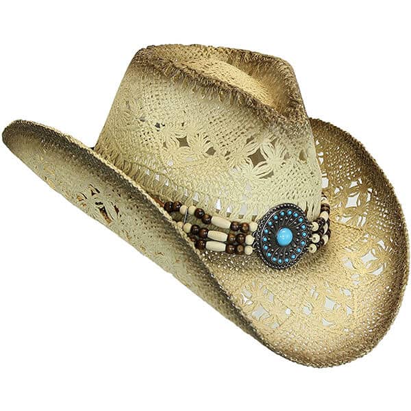 Natural tea stain cowboy hat