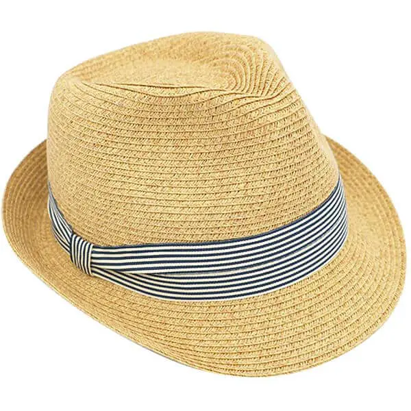 Short brim fedora straw hat
