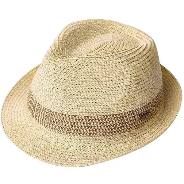 Stylish straw fedora hat