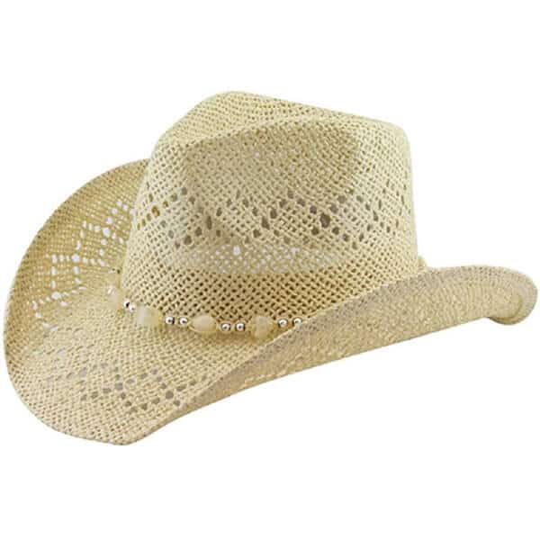 Cowboy hat for women with beaded trim
