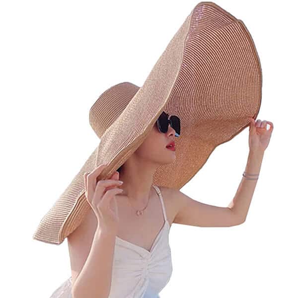 Extra wide brim straw sun hat