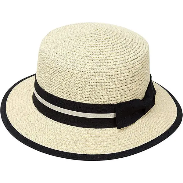 Short brim straw boater hat