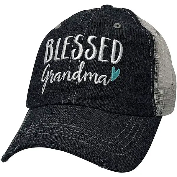 Blessed grandma embroidered trucker cap
