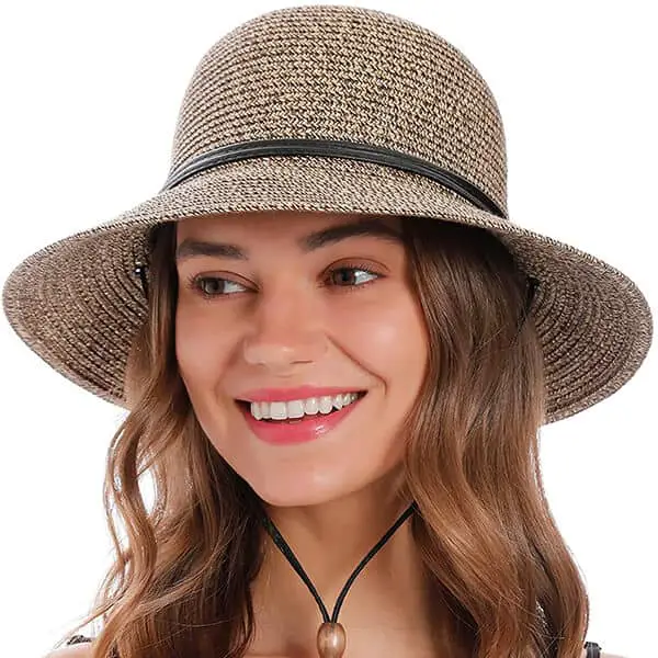 Women's wide brim golf straw hat