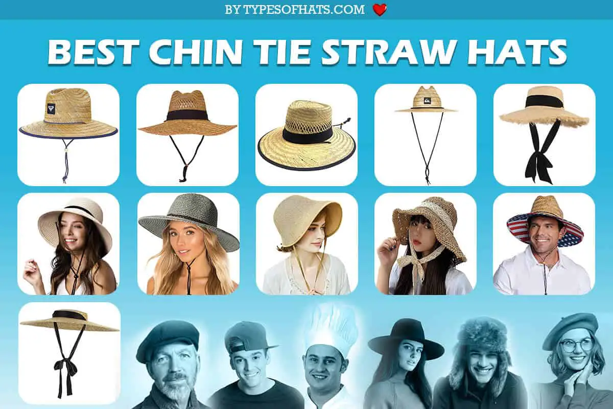 chin tie straw hats unisex