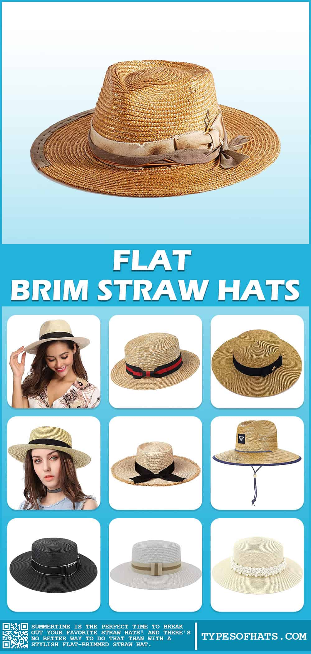 flat brim straw hat