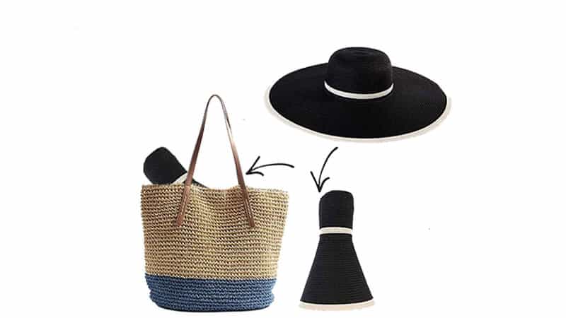 foldable packable straw hat