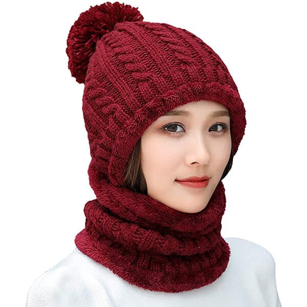 Knitted winter balaclava for women
